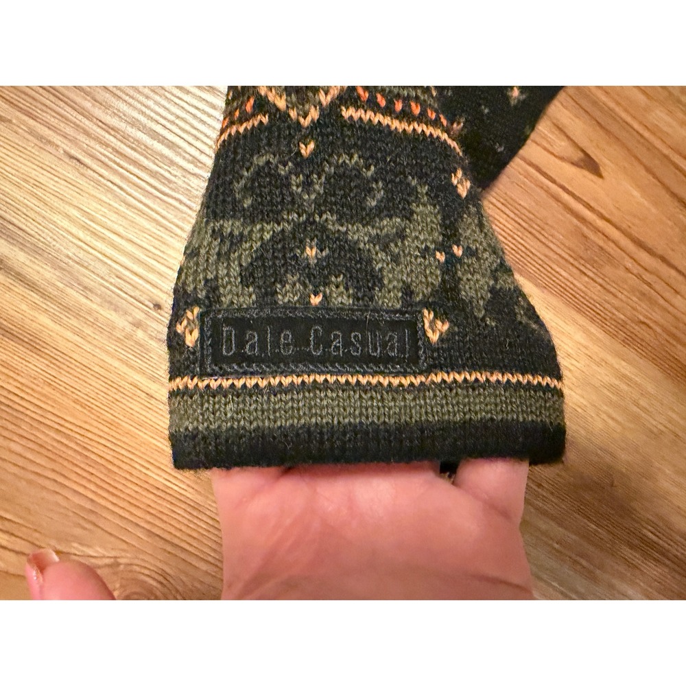 Dale of Norway Dale Casual Full Zip Nordic Wool Sweater Black Green Gold Womens - Picture 6 of 7